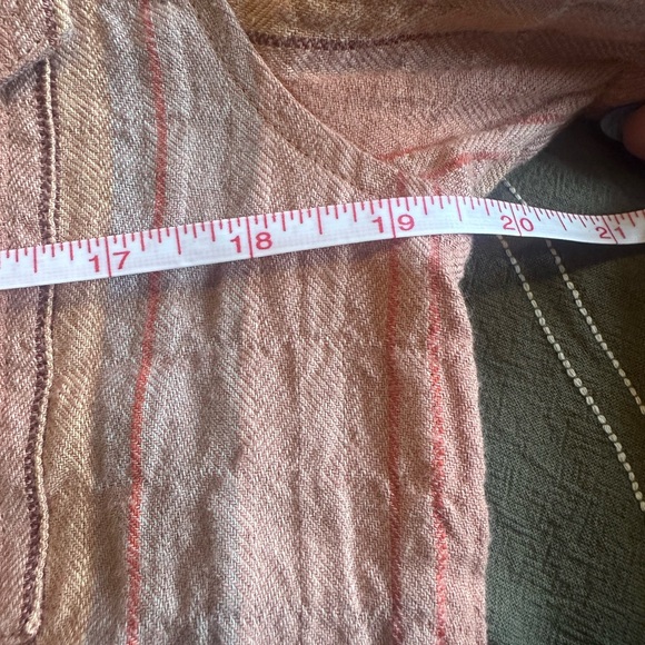 Madewell Short Sleeve Button Down Cotton Linen Orange Size XS Oversized EUC - Picture 5 of 6